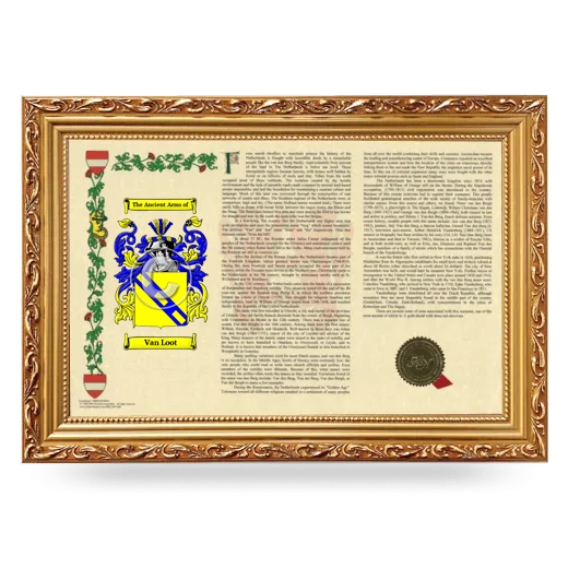 Van Loot Armorial Landscape Framed - Gold